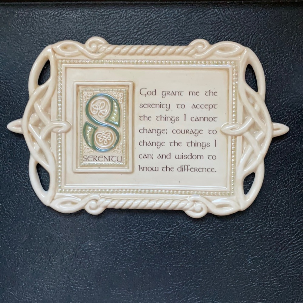 Serenity prayer ceramic wall hanging